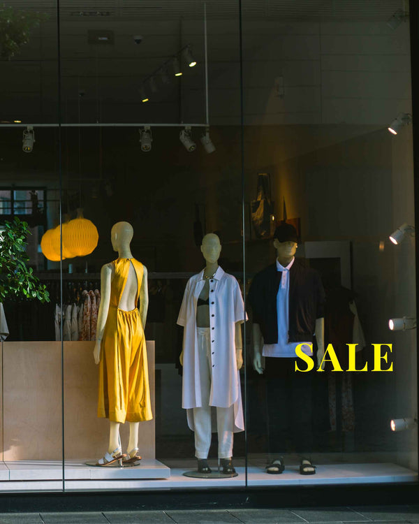 2x SALE-Aufkleber, Sticker für Schaufenster Beschriftung Einzelhandel Laden, 58 x 15,3 cm gelb