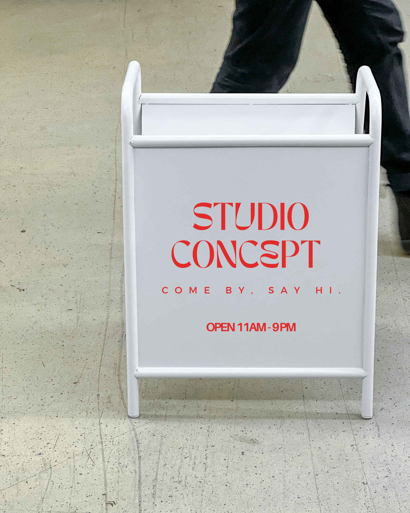 Aufsteller A-Frame Kundenstopper "TheStacker" Passantenstopper für Einzelhandel, Laden, Café, Bar, Restaurant | weiß