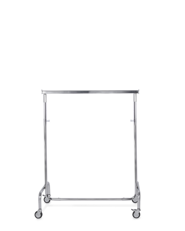 Profi-Kleiderstange rollbar, verchromt, höhenverstellbar 120-190 cm, 140-220 cm breit | minimalistisch