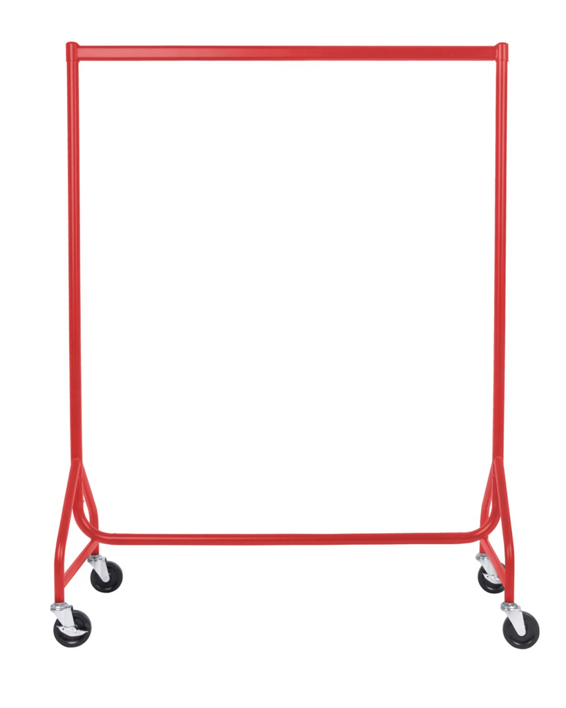 Kleiderständer mit Rollen rot für indoor und outdoor | 122 cm | minimalistisch