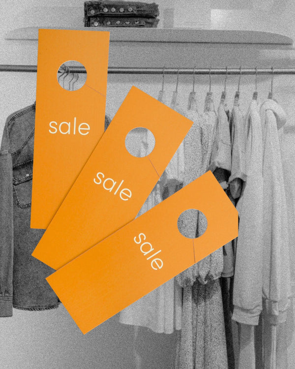 Sale Display orange Aufhänger 3er-Set Hängeschild indoor outdoor | Laden minimalistisch